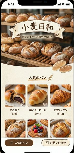 ベーカリーのHP制作例