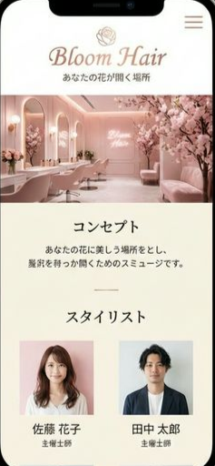 美容サロンのHP制作例