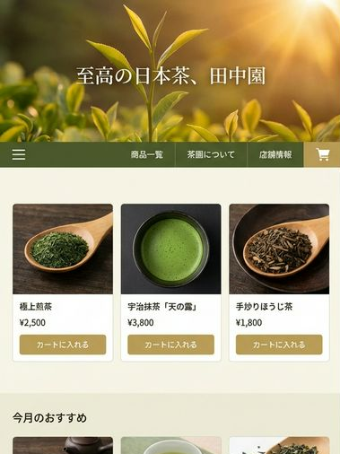 お茶専門店のHP制作例